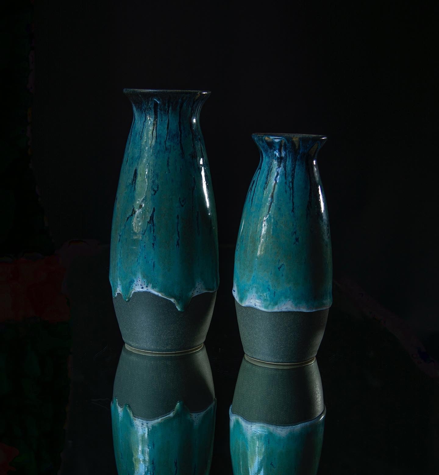EXTRA LARGE turquoise flower vase
