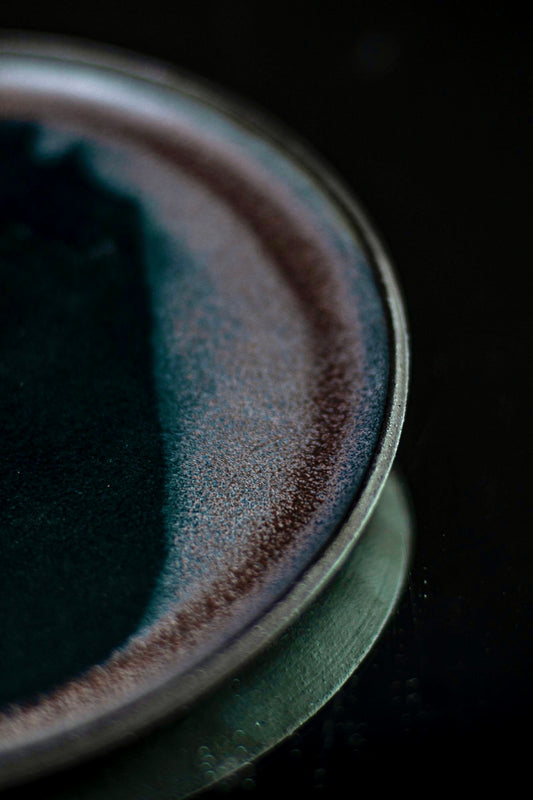 4 pieces plate set - Green crystal