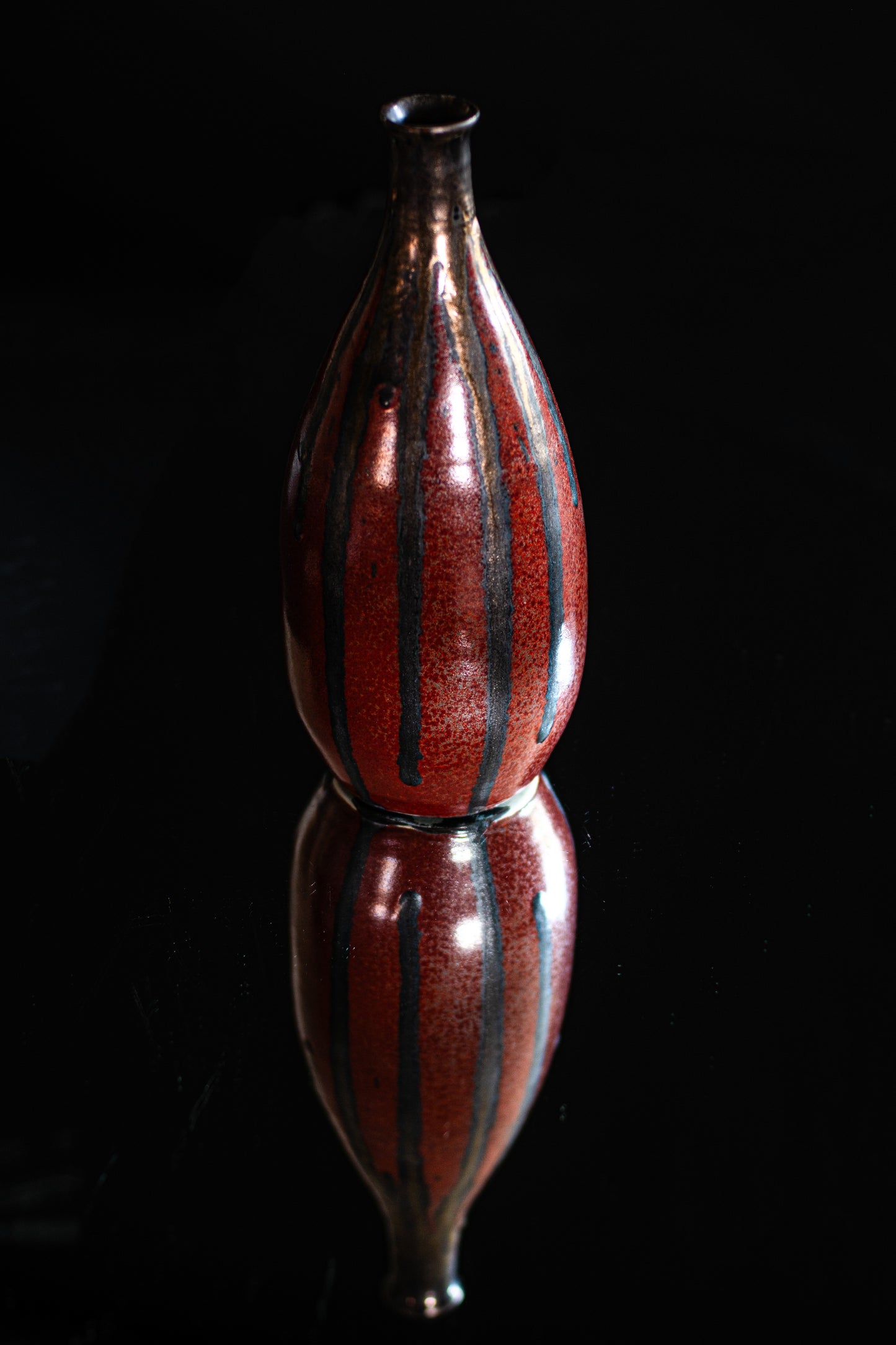Bronze red bottle vase