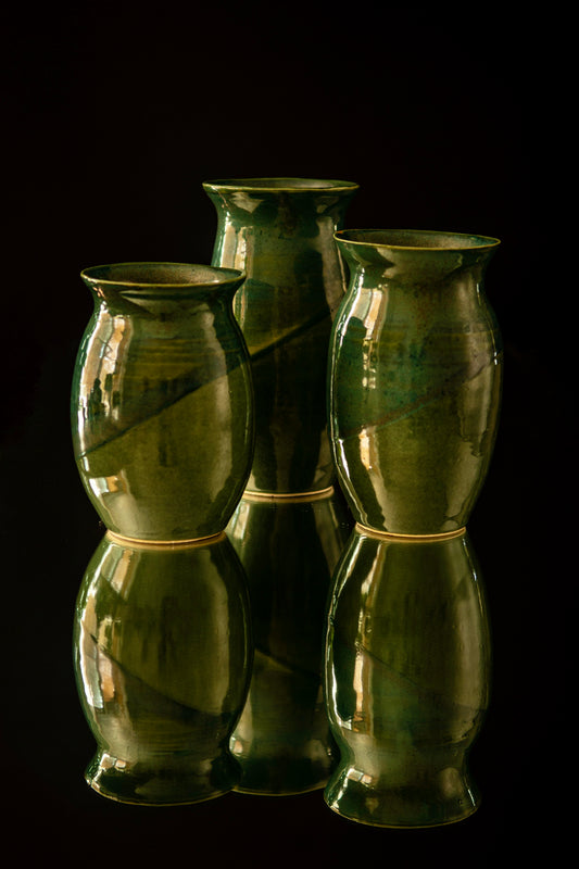 LARGE green moss vase