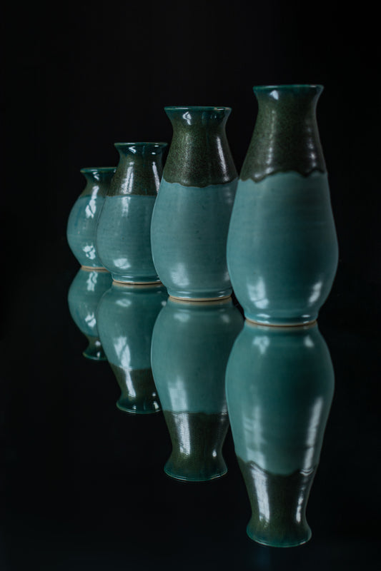 EXTRA LARGE Turquoise oribe vases