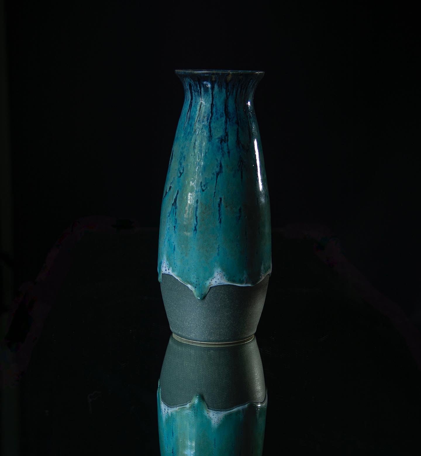 EXTRA LARGE turquoise flower vase