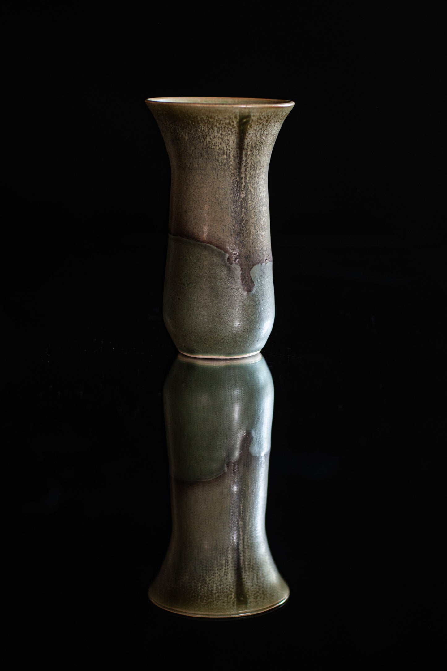 Green crystals vase