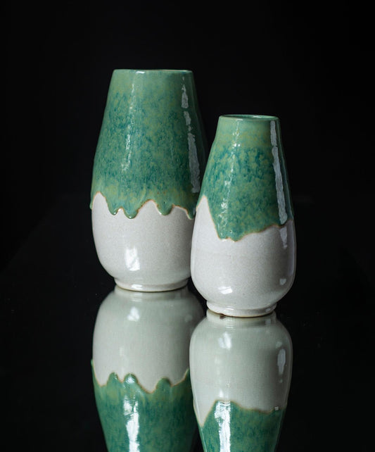 EXTRA LARGE Green meltdown vase