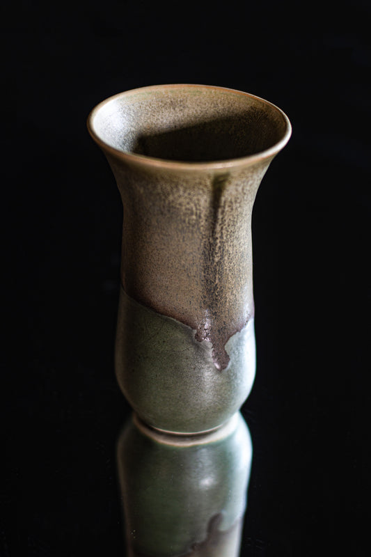 Green crystals vase