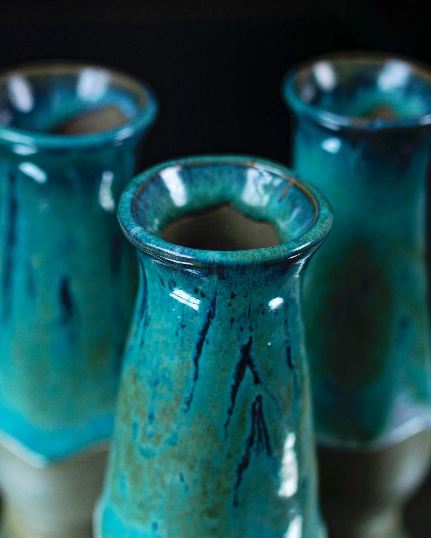 Mushroom turquoise vase