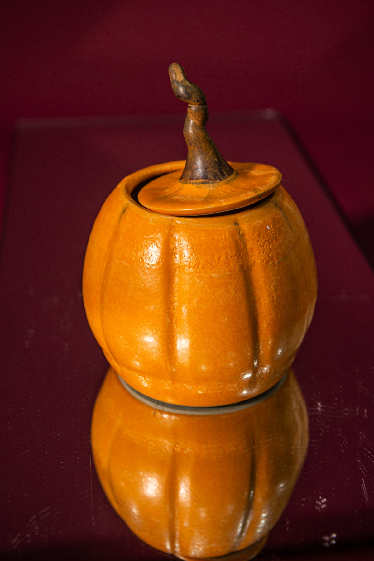 Pumpkin lidded jar