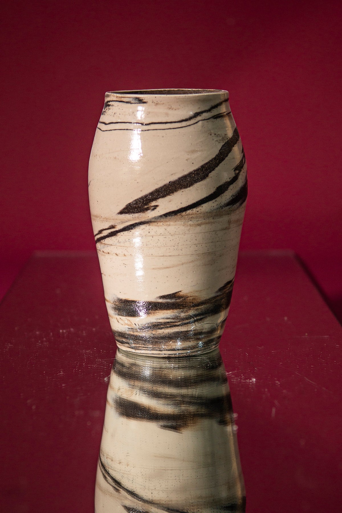 Large marble flower vase