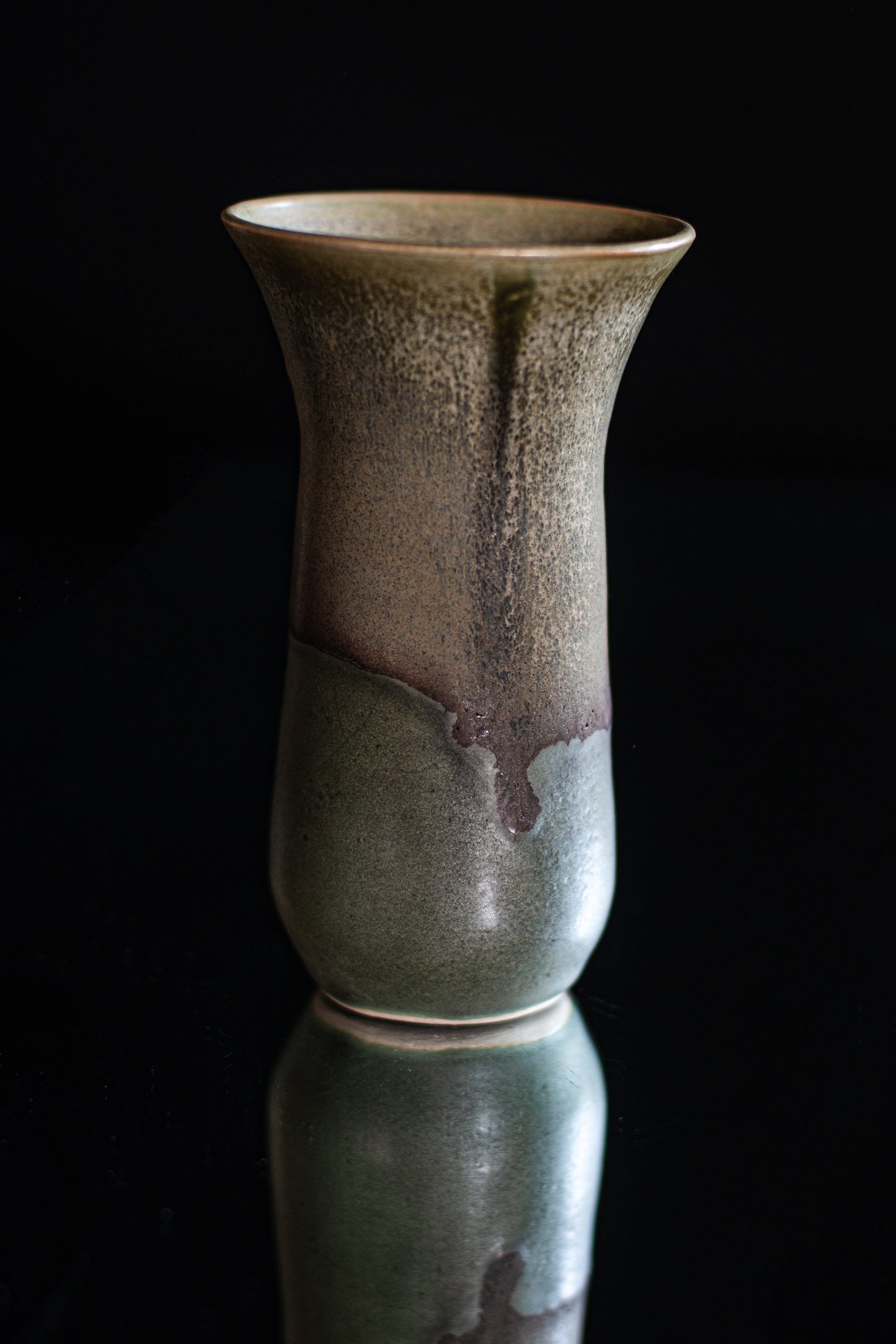 Green crystals vase