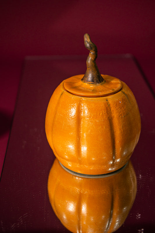 Pumpkin lidded jar