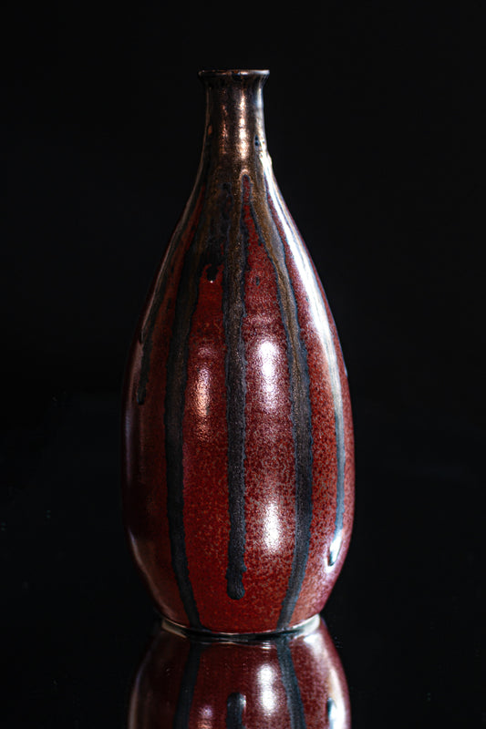 Bronze red bottle vase