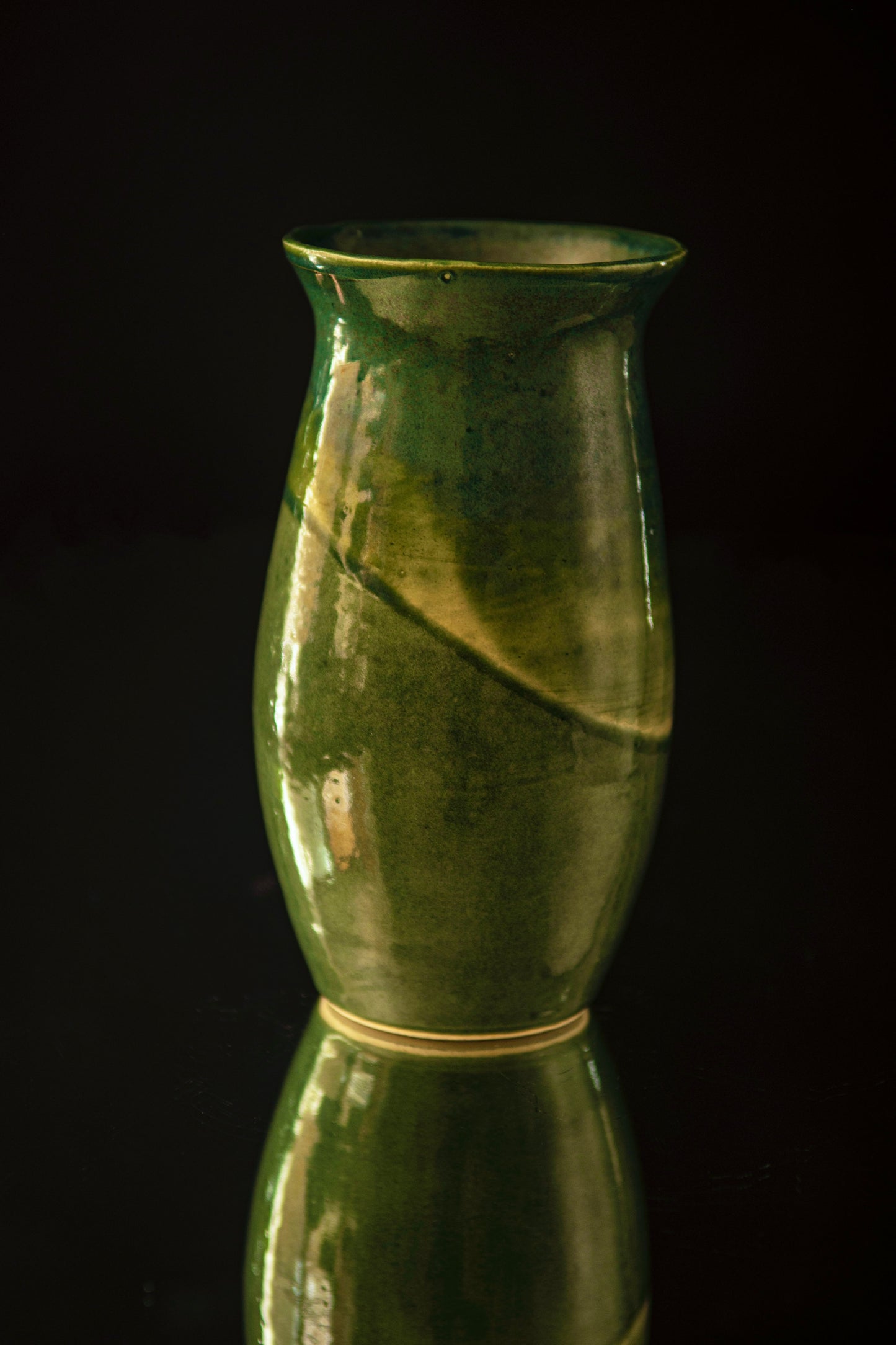 LARGE green moss vase