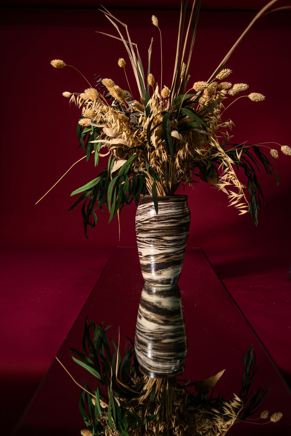 Large marble flower vase