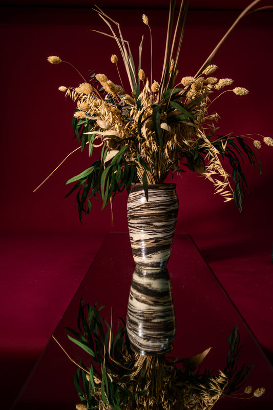 Large marble flower vase