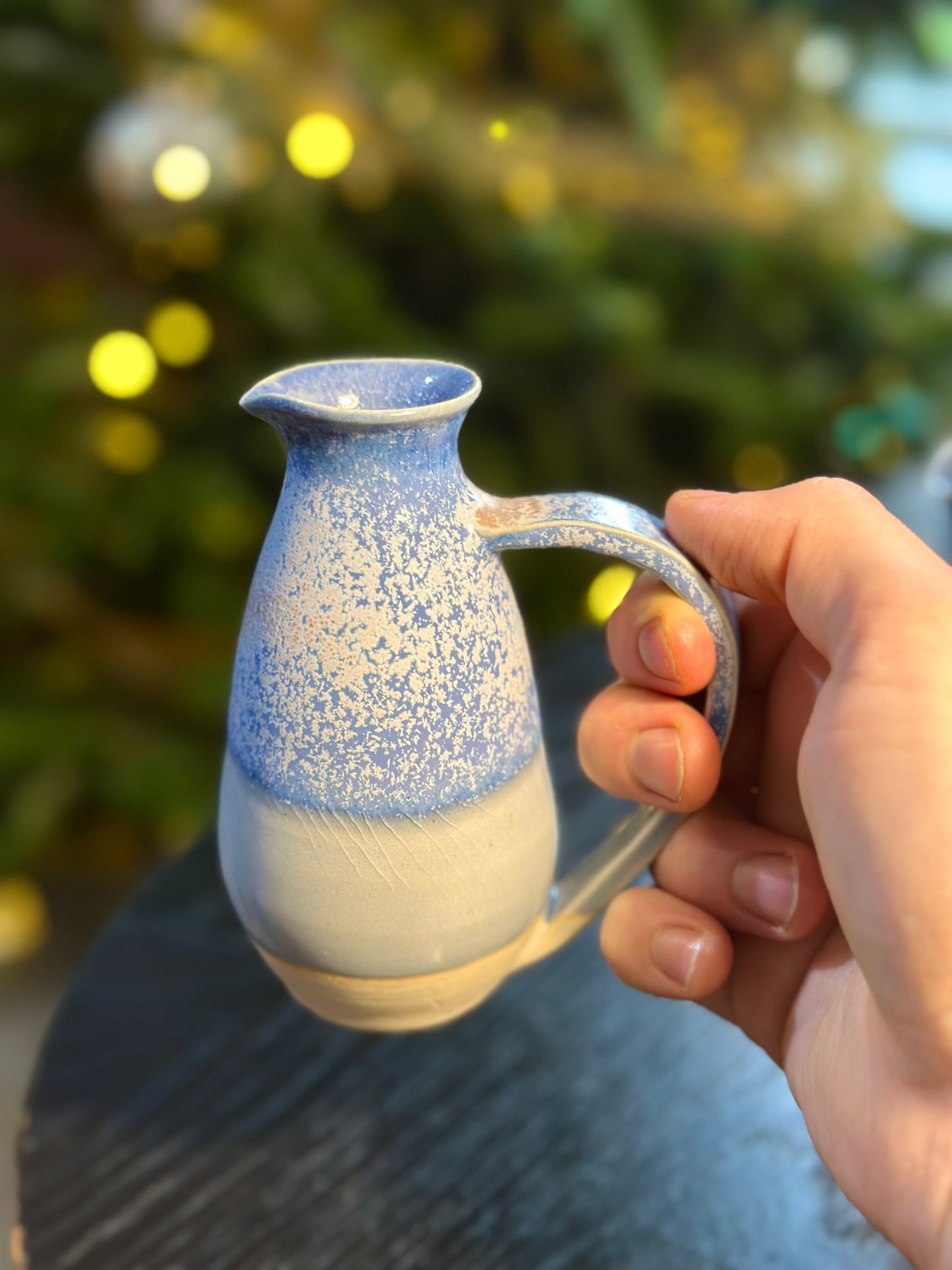 Celestial blue milk jug