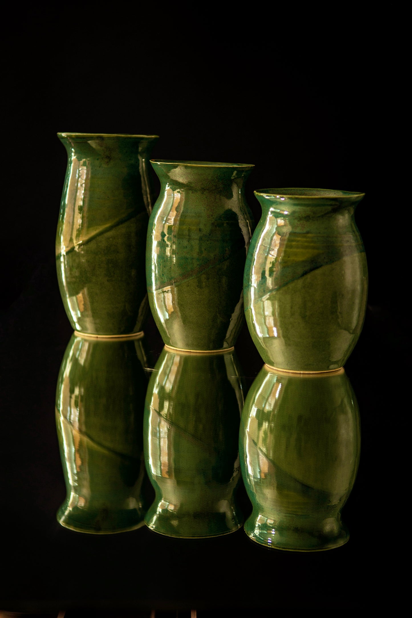 LARGE green moss vase