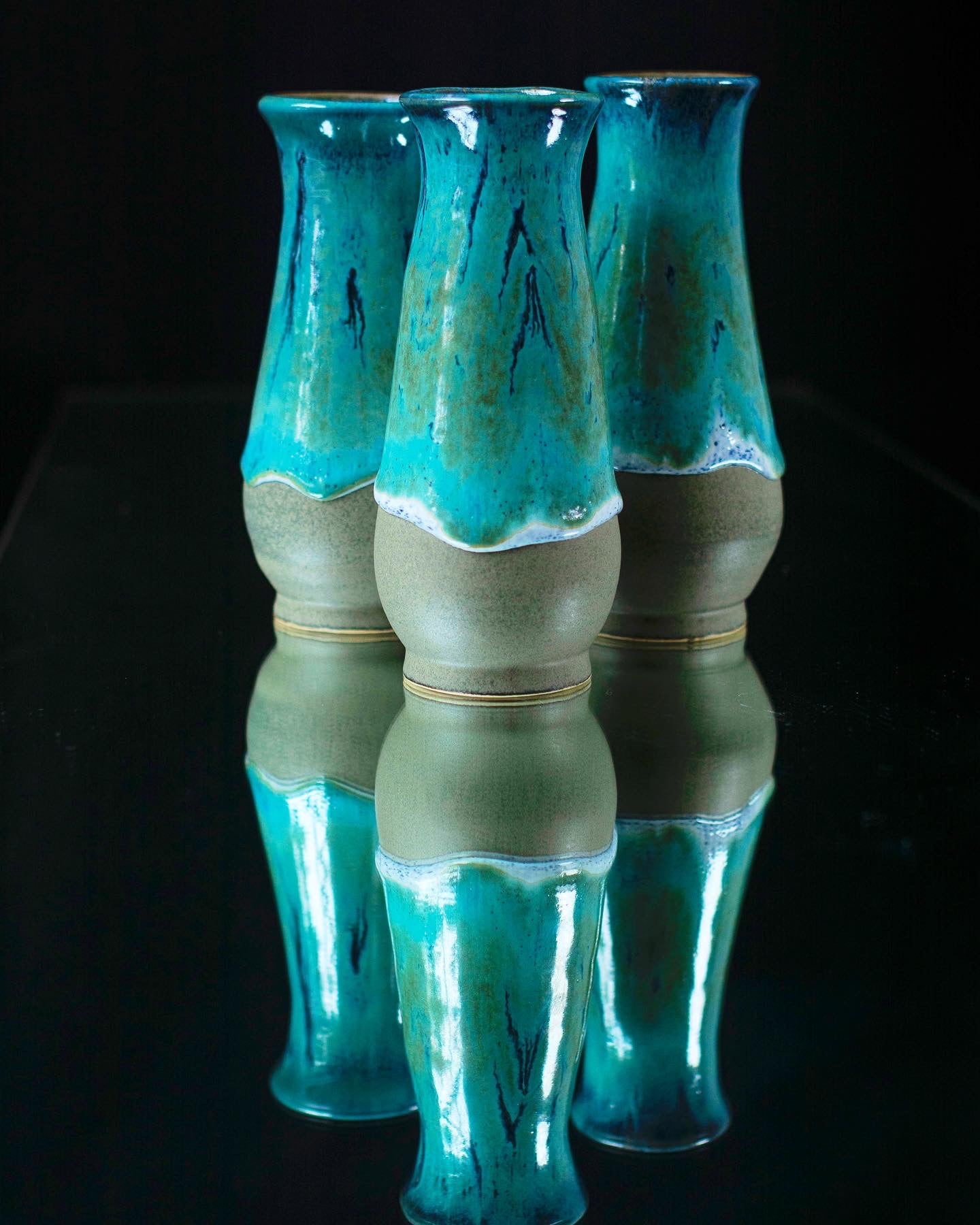 Mushroom turquoise vase