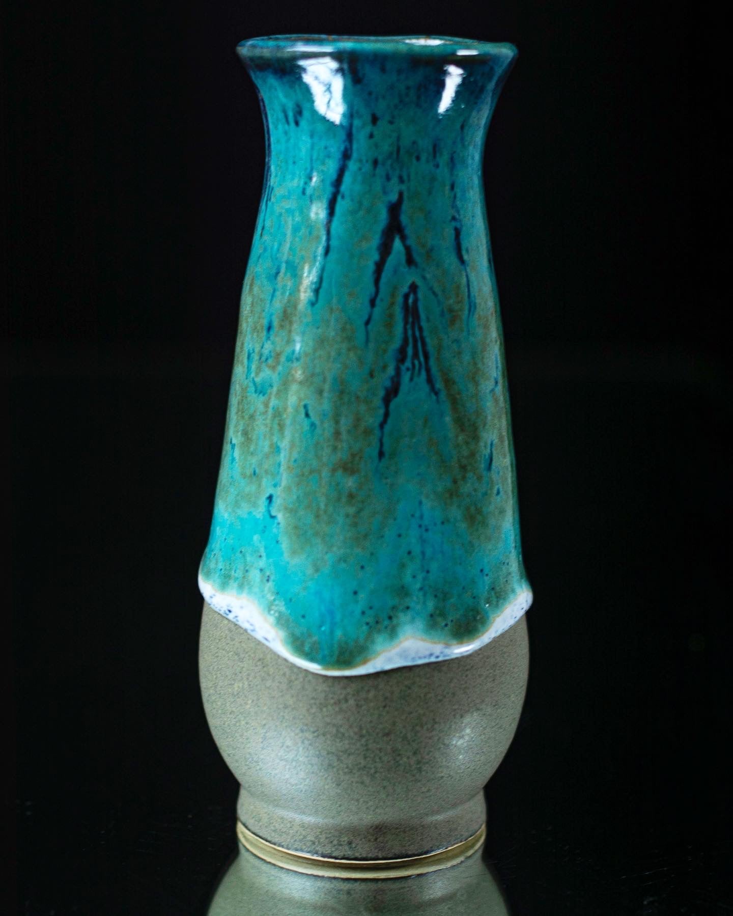 Mushroom turquoise vase