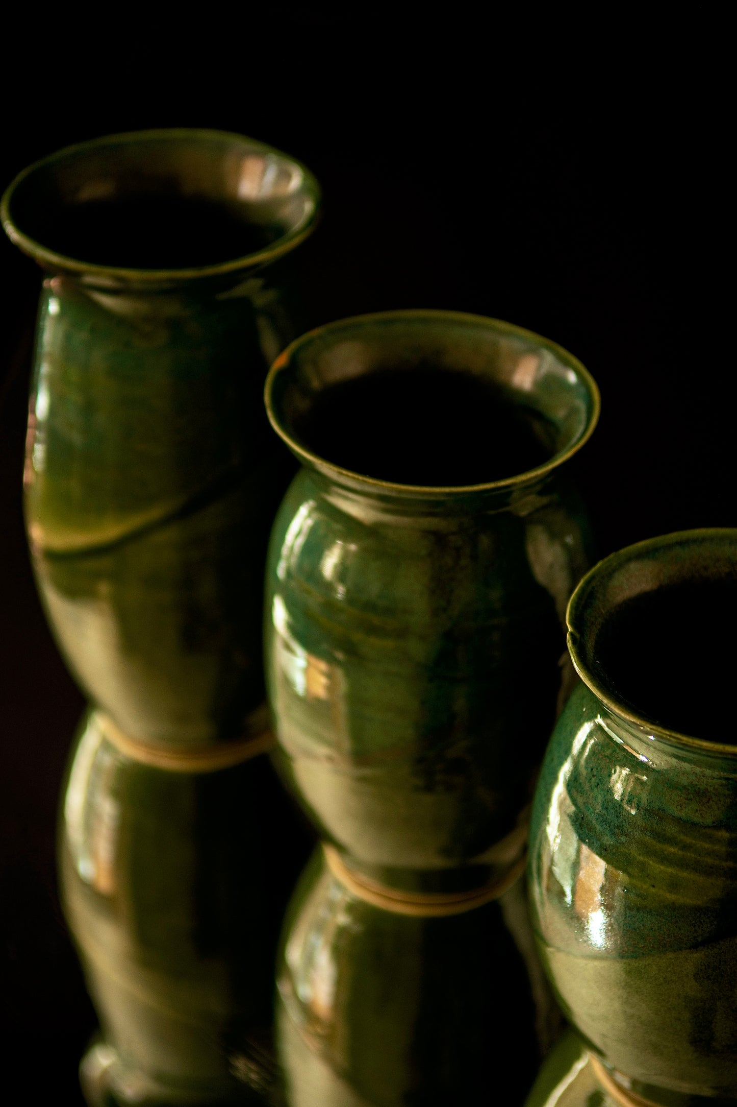 LARGE green moss vase