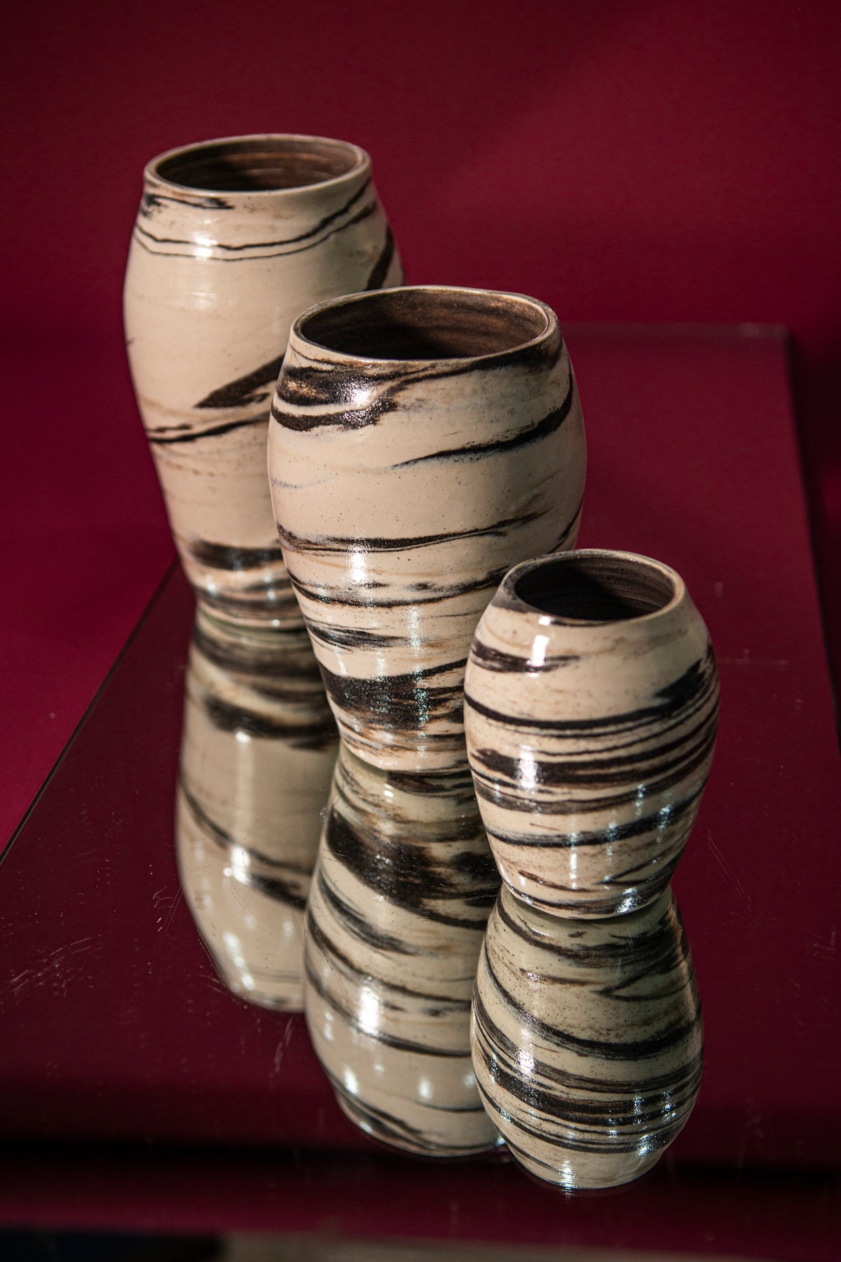 Large marble flower vase