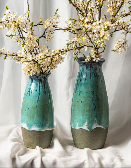 EXTRA LARGE  turquoise flower vase