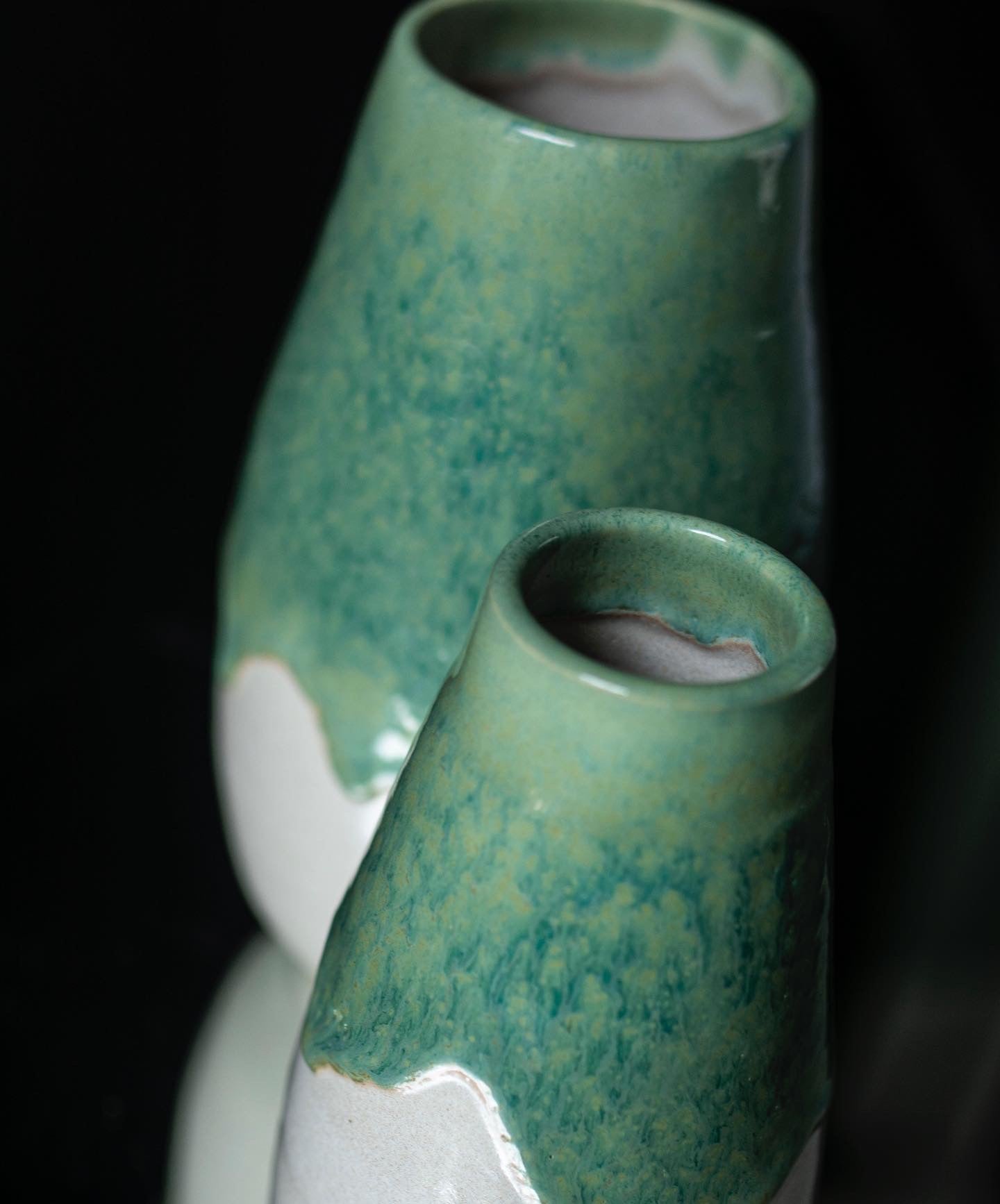 EXTRA LARGE Green meltdown vase