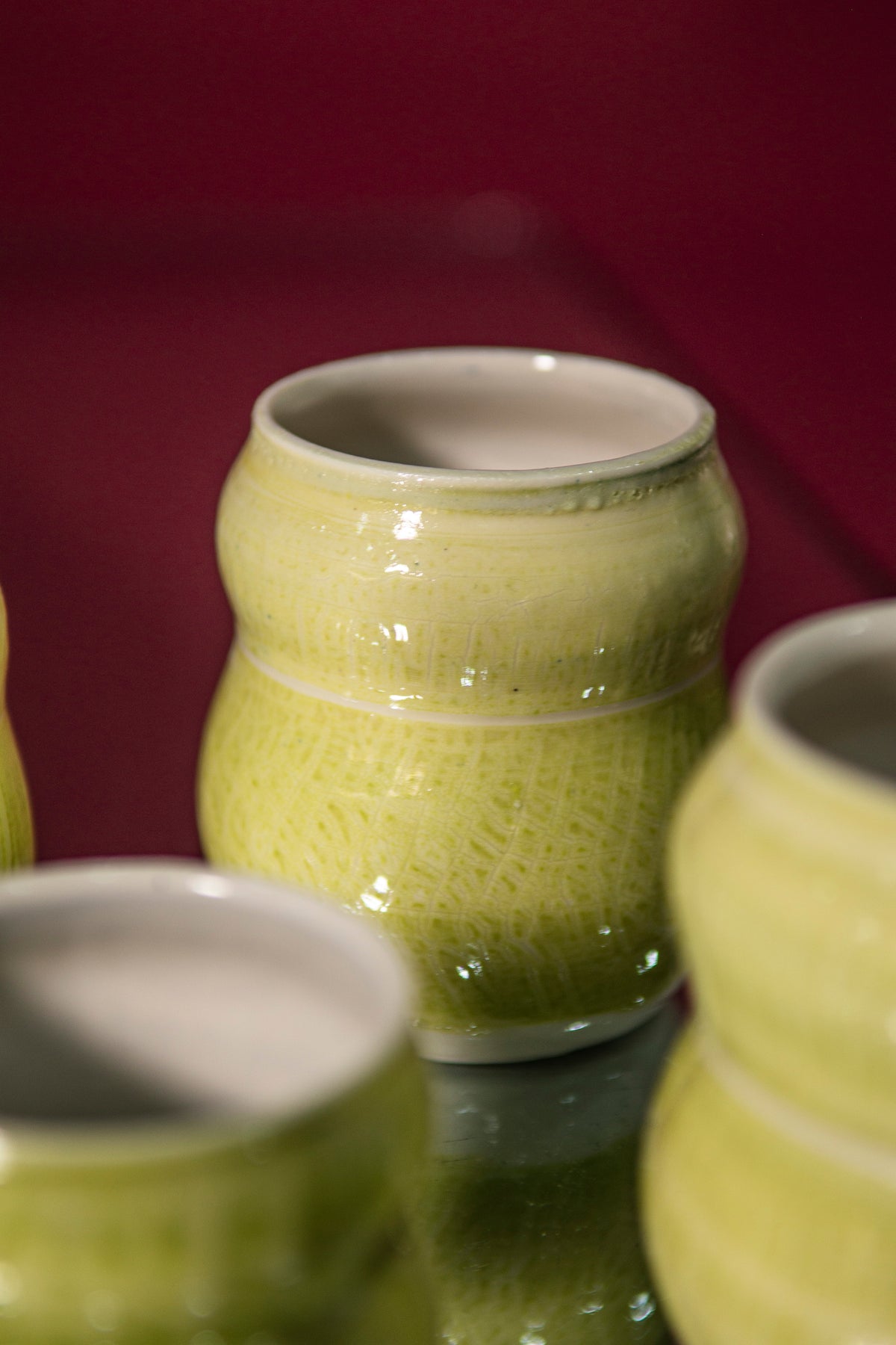 Set of 4 lime green cups