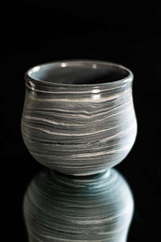 Blue porcelain marble mug