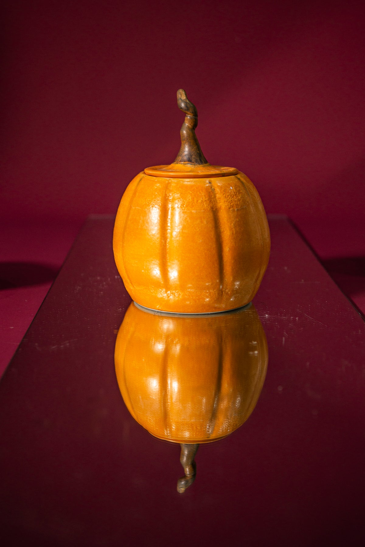 Pumpkin lidded jar