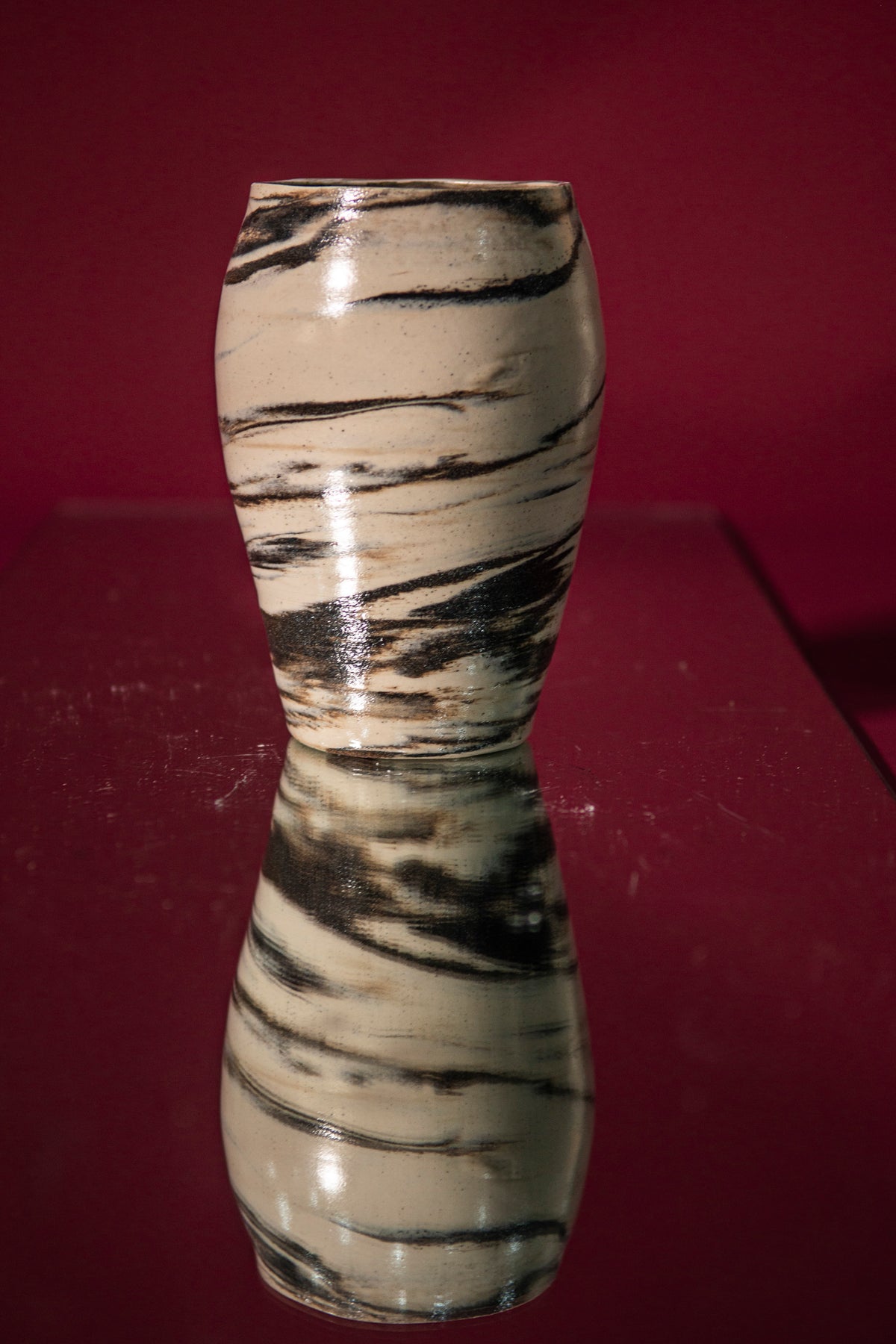Large marble flower vase