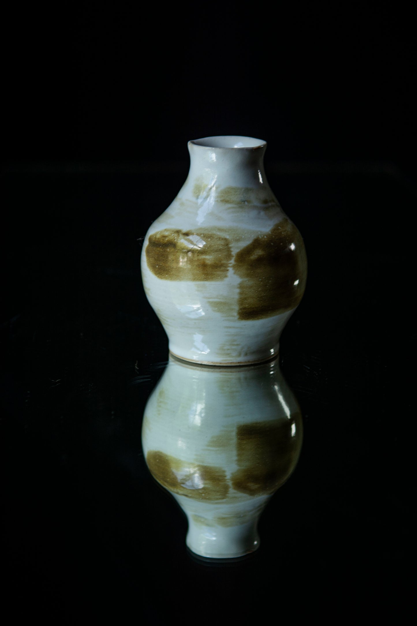 Gold brush stroke vase